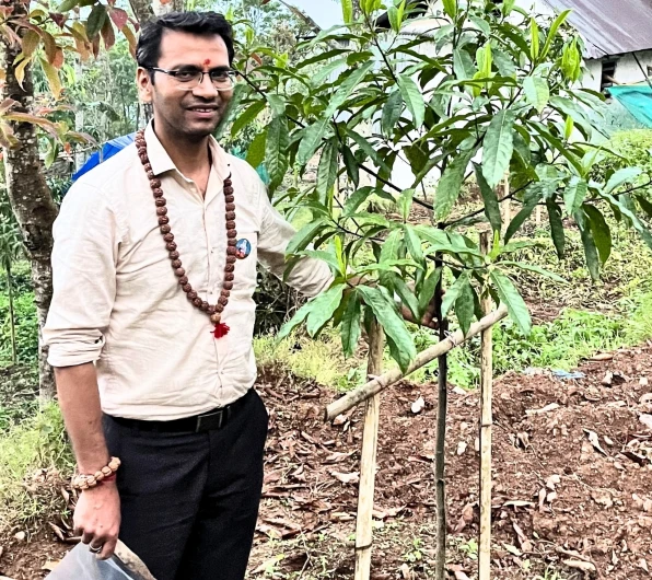 Ramesh Ji With Rudraksha Tree
